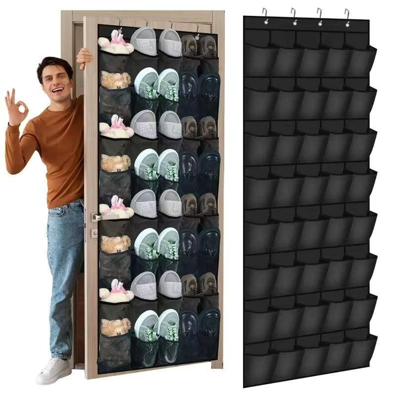 Over-The-Door Shoe Organizer Rack (24 Pockets)