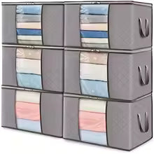 Pack of 6 Heavy Duty Storage Totes with Lids