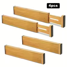 Bamboo Drawer Organizers (Set of 4)